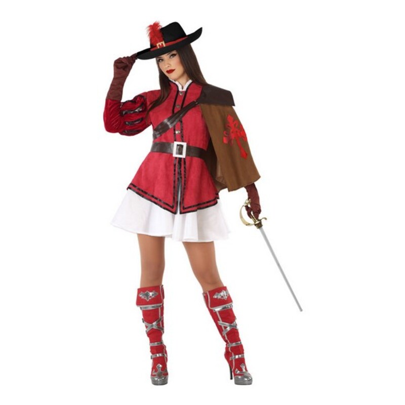 Costum Deghizare pentru Adulți 113787 Femeie Mușchetar Roșu (3 pcs) - Mărime M/L