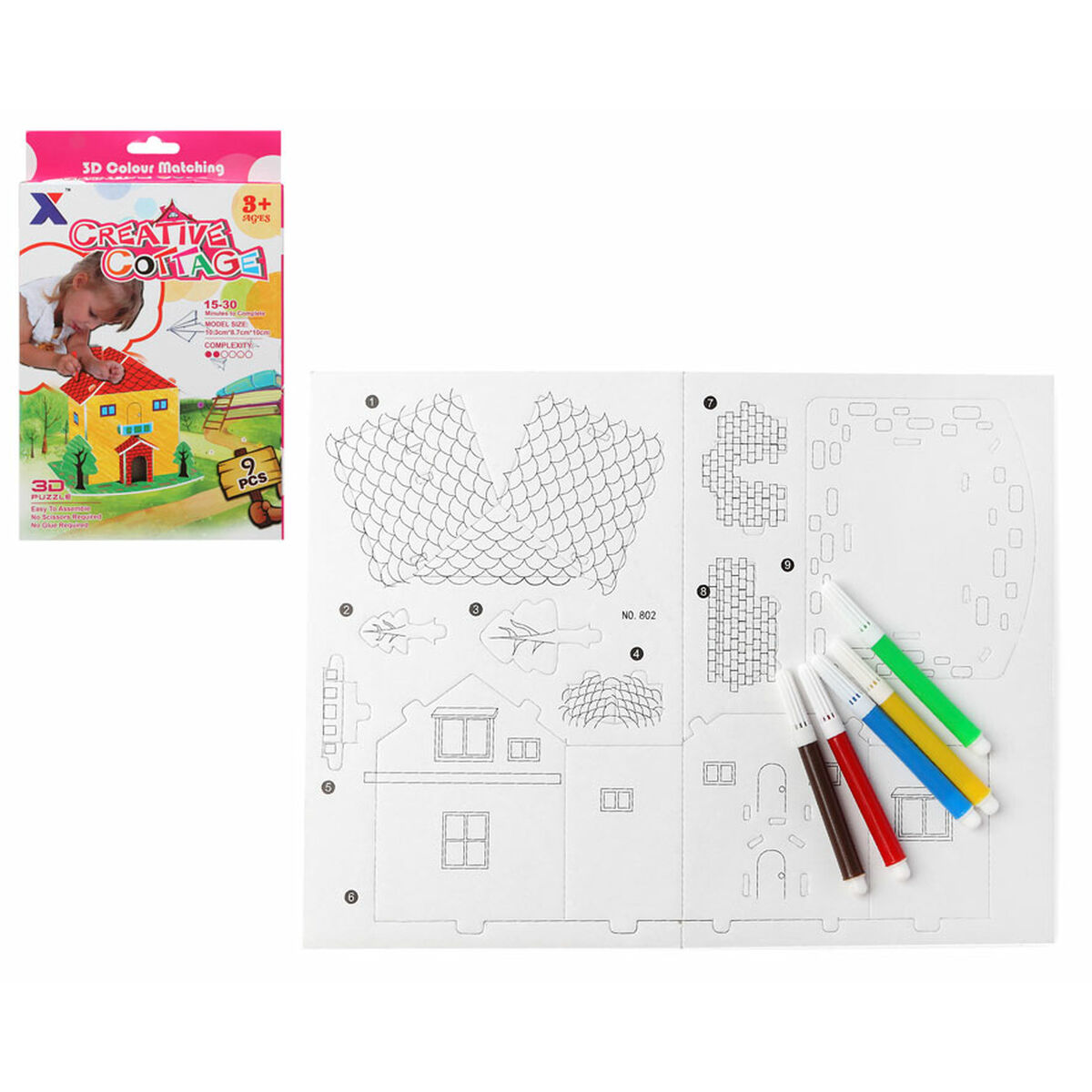 Set de Lucru Manual 3D Puzzle pentru colorat