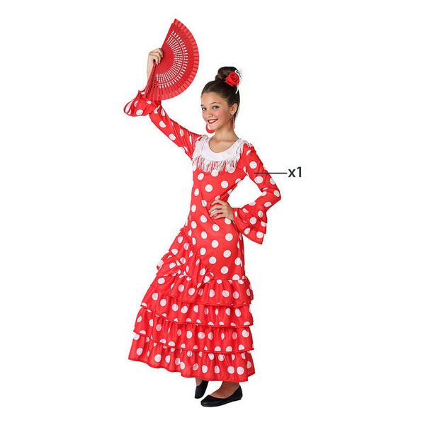 Costum Deghizare pentru Copii Sevillană Roșu - Mărime 10-12 Ani