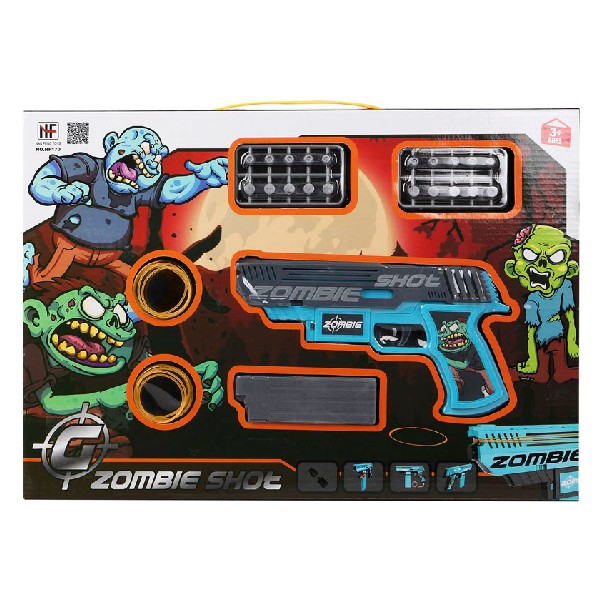 Playset Zombie Shot Pistol cu Săgeți Albastru (43 x 30 cm)