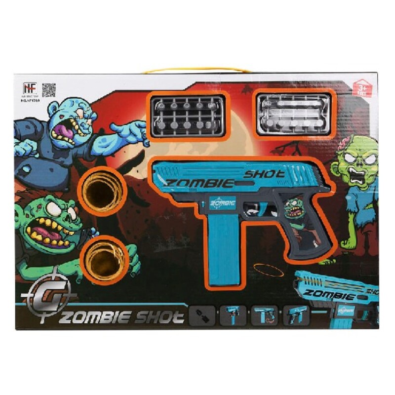 Playset Zombie Shot Pistol cu Săgeți Albastru (43 x 30 cm)