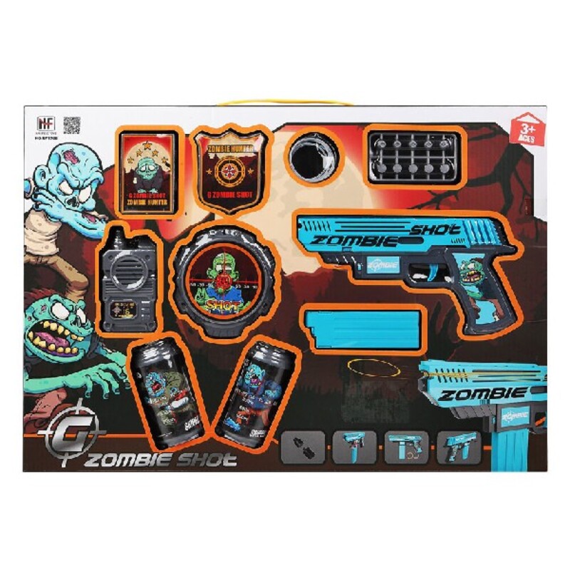 Playset Zombie Shot Pistol cu Săgeți Albastru (50 x 35 cm)