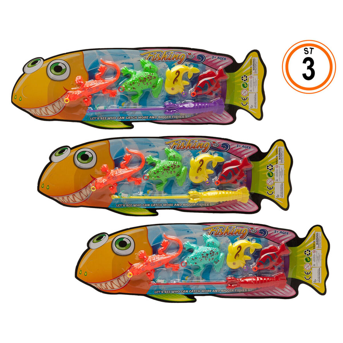 Joc de Pescuit Multicolor 3 Unități