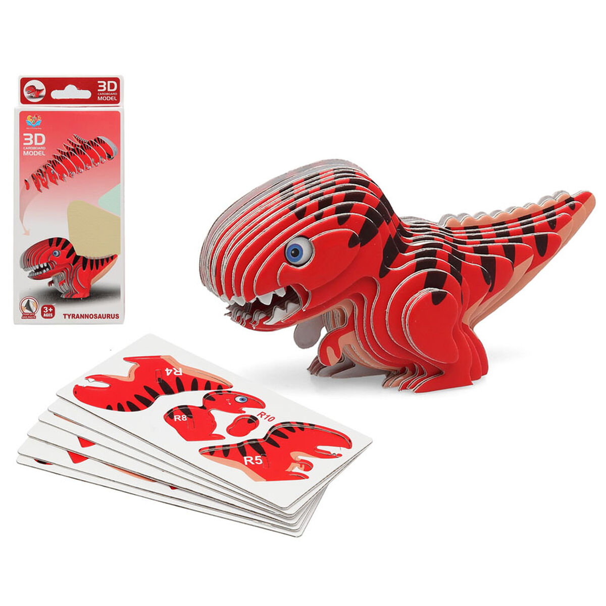 Puzzle 3D Dino Roșu 18 x 8 cm