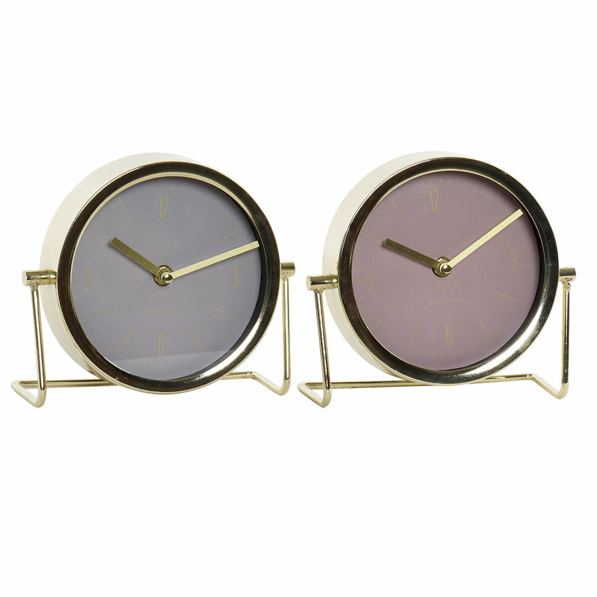 Stolní hodiny DKD Home Decor Auriu* Geam Fier (2 pcs) (18 x 6.5 x 16 cm)