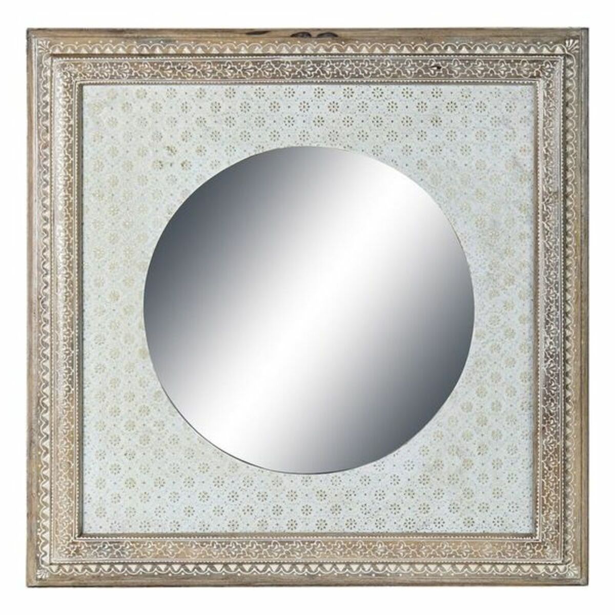 Oglindă de perete Dekodonia Alb Lemn (74 x 4 x 74 cm)