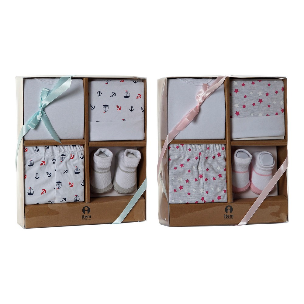 Set Cadou pentru bebeluși  DKD Home Decor 0-6 Luni Bumbac (2 pcs)