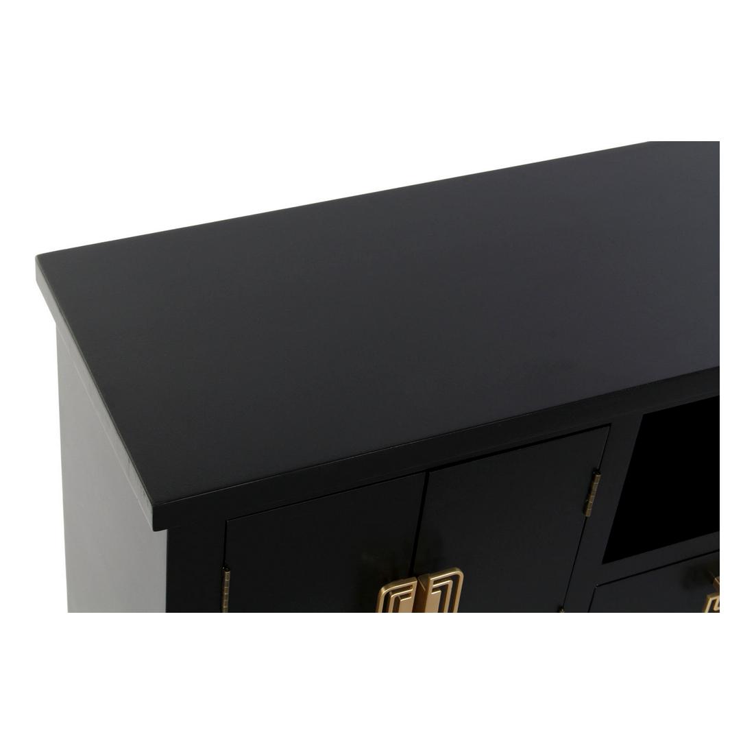 Mobilă TV DKD Home Decor Negru Metal Lemn MDF (120 x 31 x 56 cm)