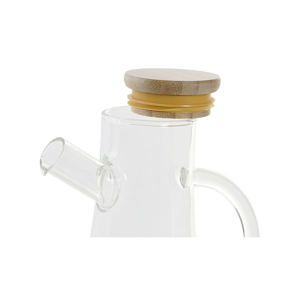 Dispenser pentru Ulei DKD Home Decor Transparent Lemn Geam 500 ml (15 x 9 x 23 cm)