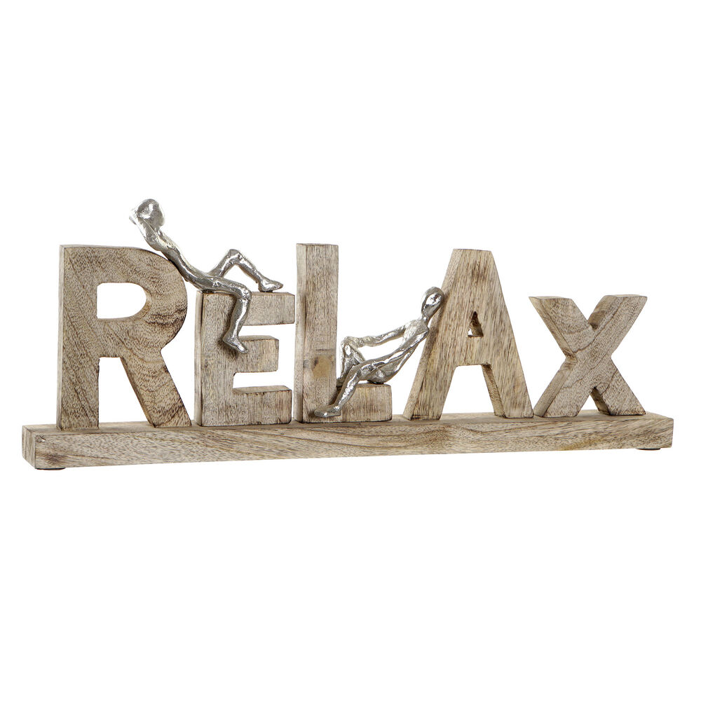 Figură Decorativă DKD Home Decor Relax Argintiu Aluminiu (58 x 7 x 22 cm)