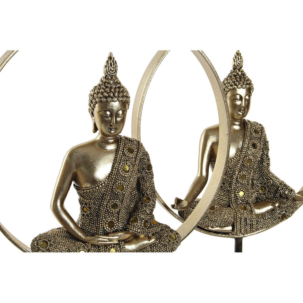 Figură Decorativă DKD Home Decor Metal Buda Rășină (26 x 11 x 40 cm) (2 pcs)