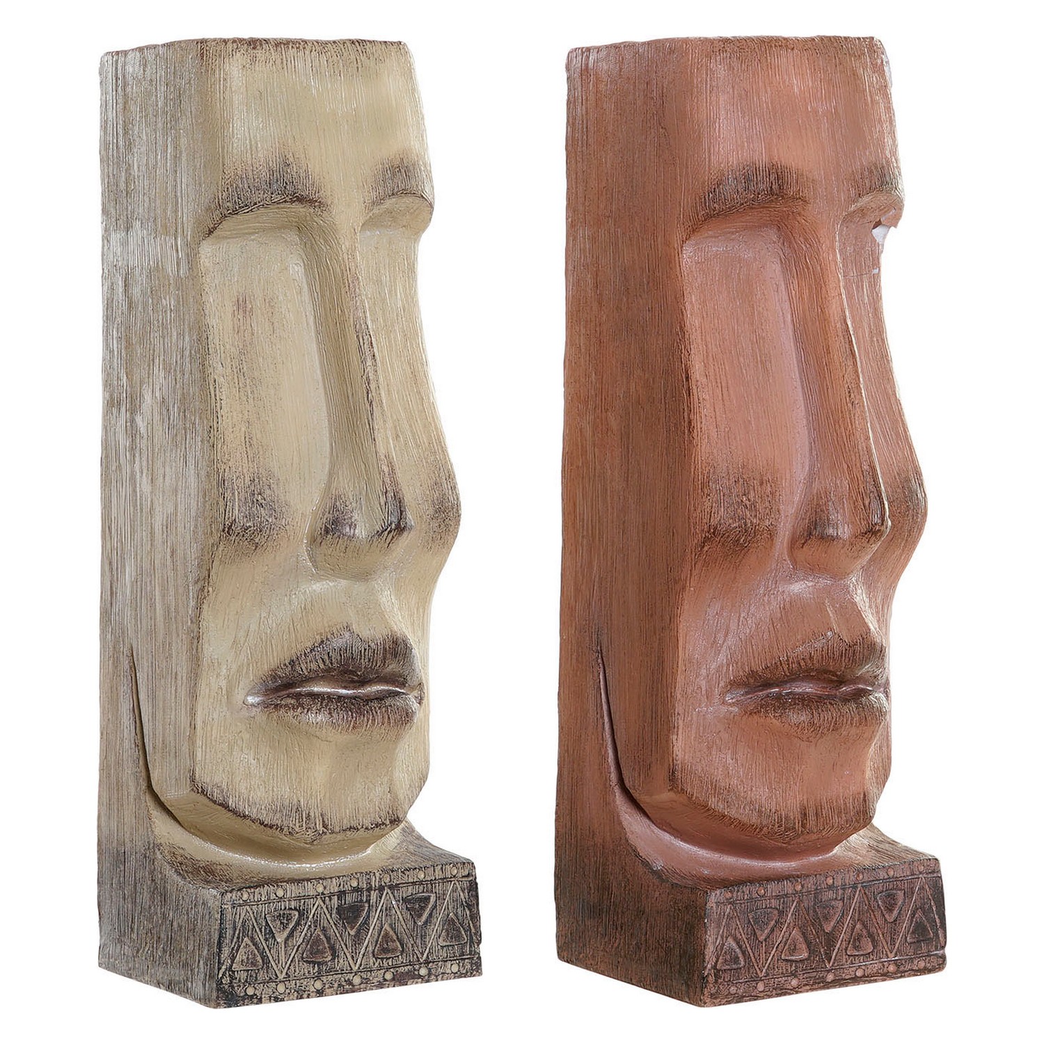 Ghiveci DKD Home Decor Bej Rășină Teracotă (2 pcs) (16 x 17 x 49 cm)