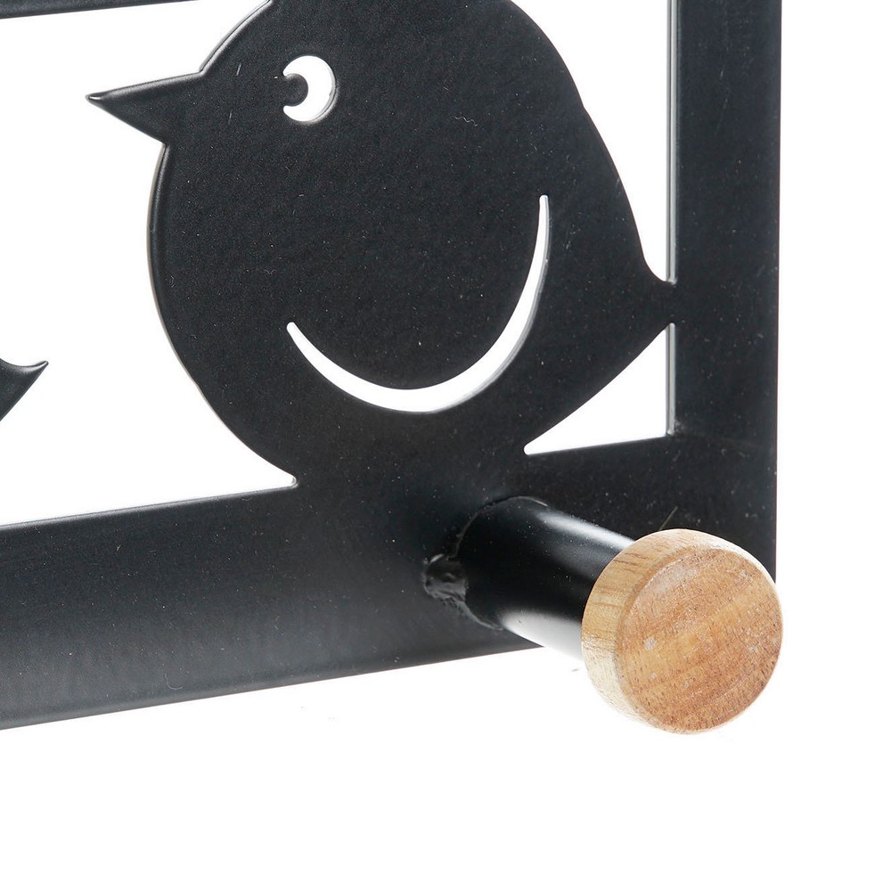 Cuier pentru uși DKD Home Decor Păsări Metal Lemn MDF (2 pcs) (28.5 x 9.5 x 16 cm)