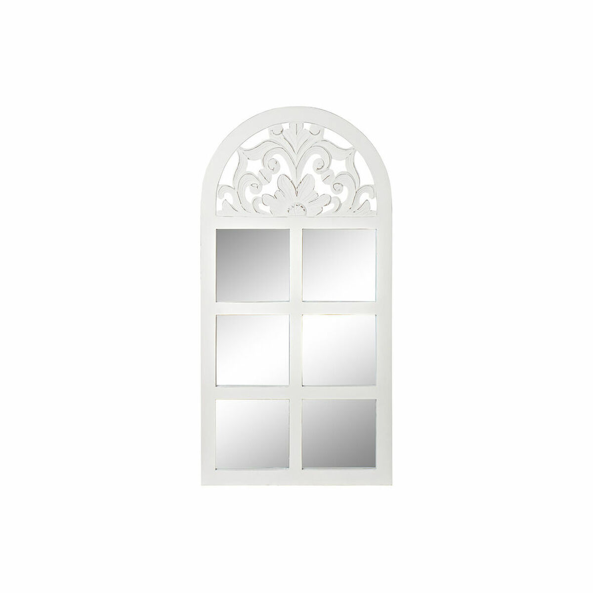 Oglindă de perete DKD Home Decor Alb Geam Lemn MDF (81 x 2.5 x 162.5 cm)