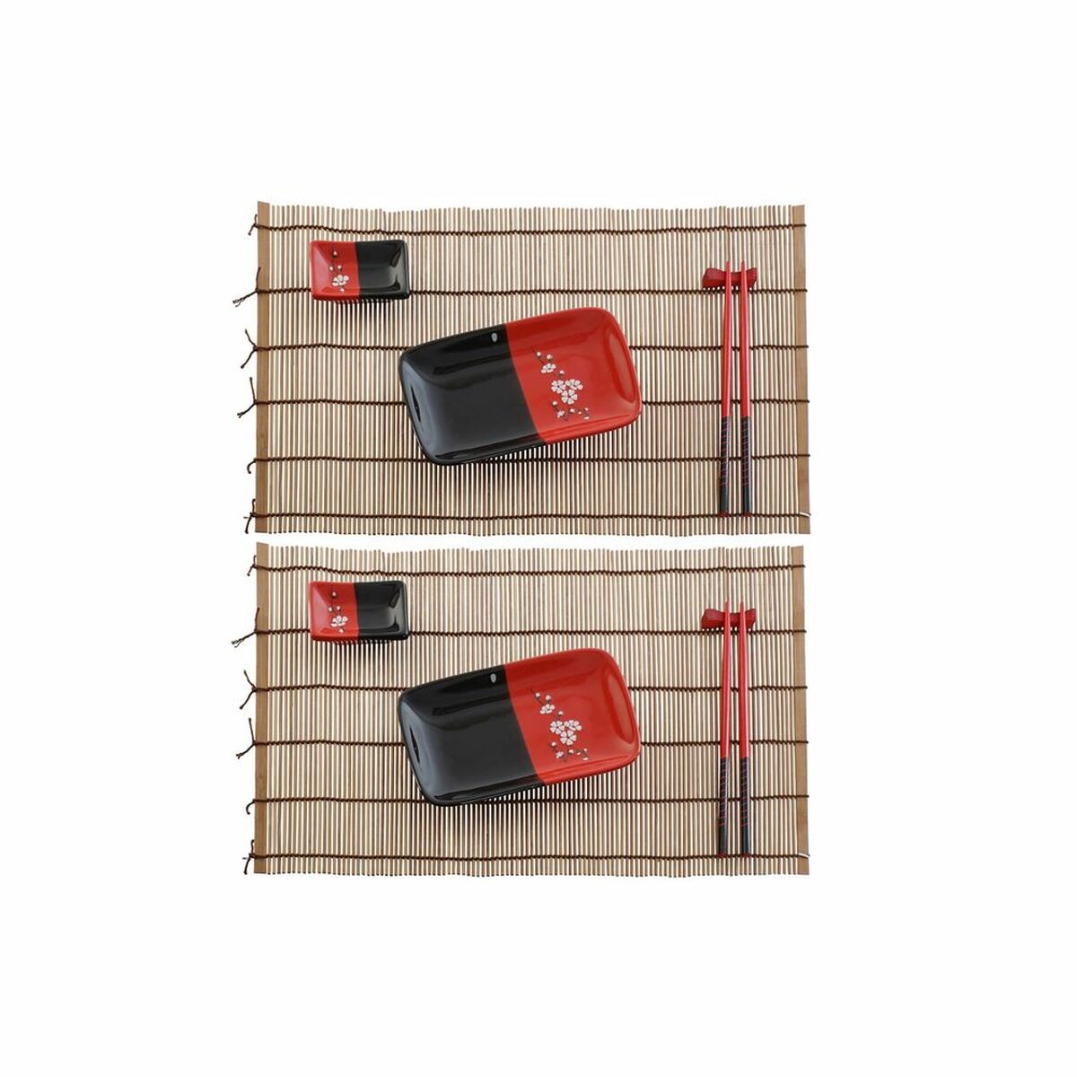 Set de Sushi DKD Home Decor Ceramică Bambus (12 pcs) (31 x 27 x 2,5 cm)