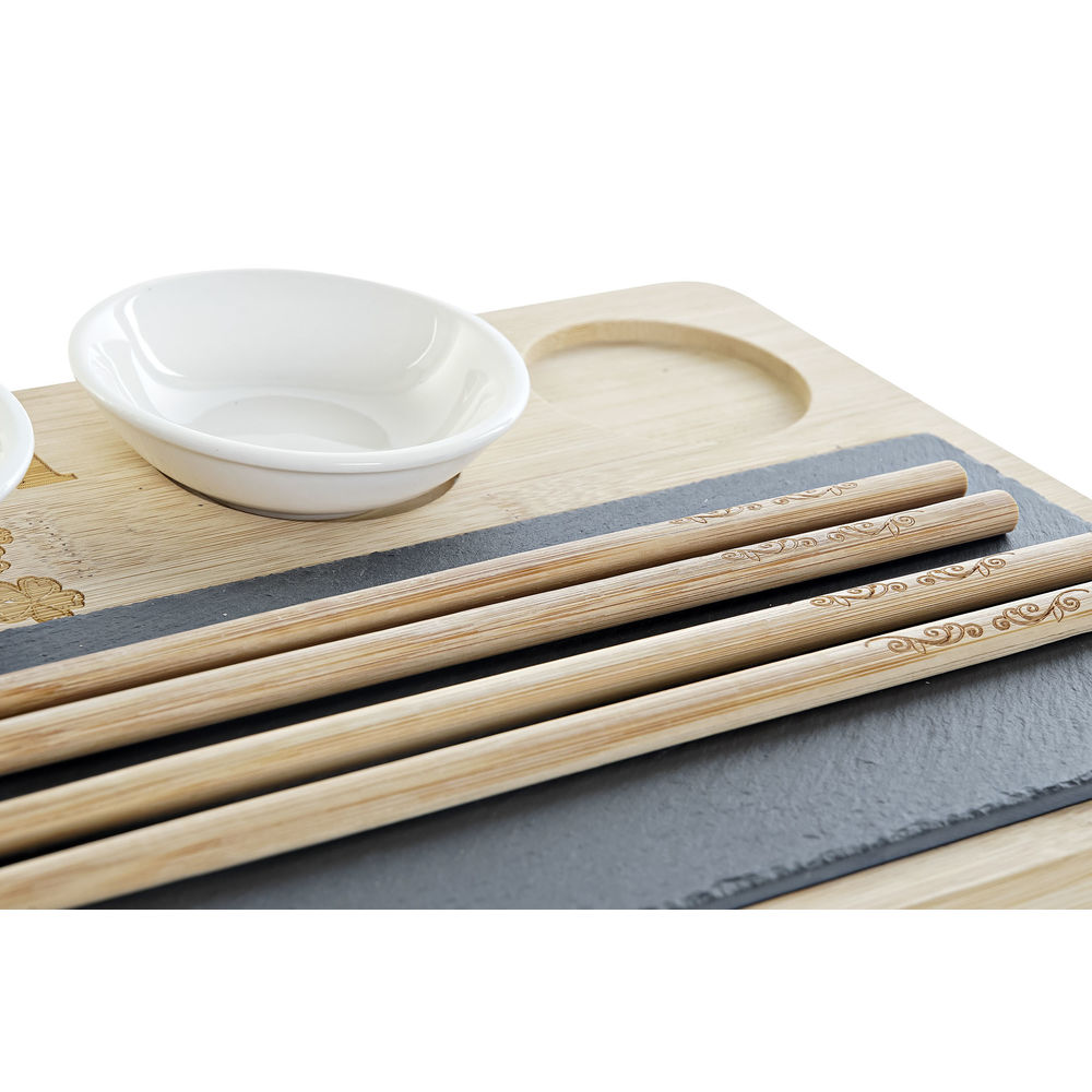 Set de Sushi DKD Home Decor Bambus Slate (9 pcs) (28,5 x 18,5 x 2,6 cm)
