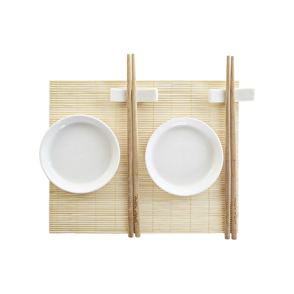 Set de Sushi DKD Home Decor Bambus Gresie (7 pcs) (28,8 x 19,8 x 3 cm)