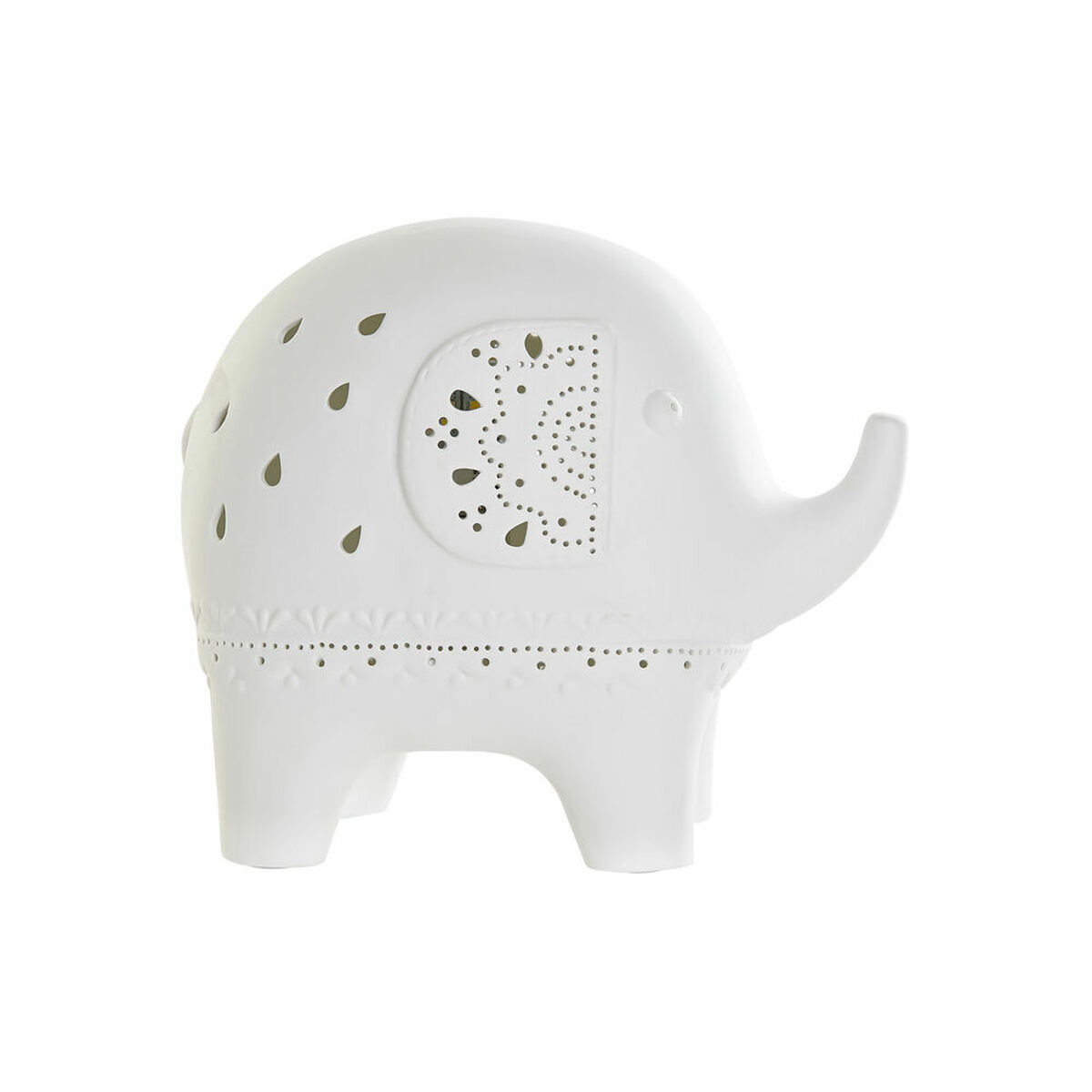 Lampă de masă DKD Home Decor Elefant Porțelan Alb LED 220 V 25W (22 x 12 x 19 cm)