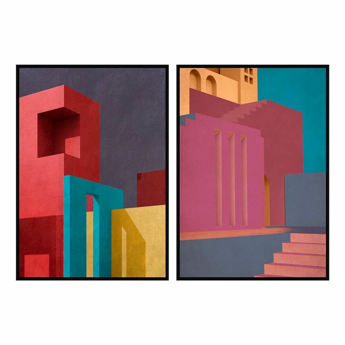 Tablou DKD Home Decor Abstract (2 pcs) (83 x 4.5 x 123 cm)