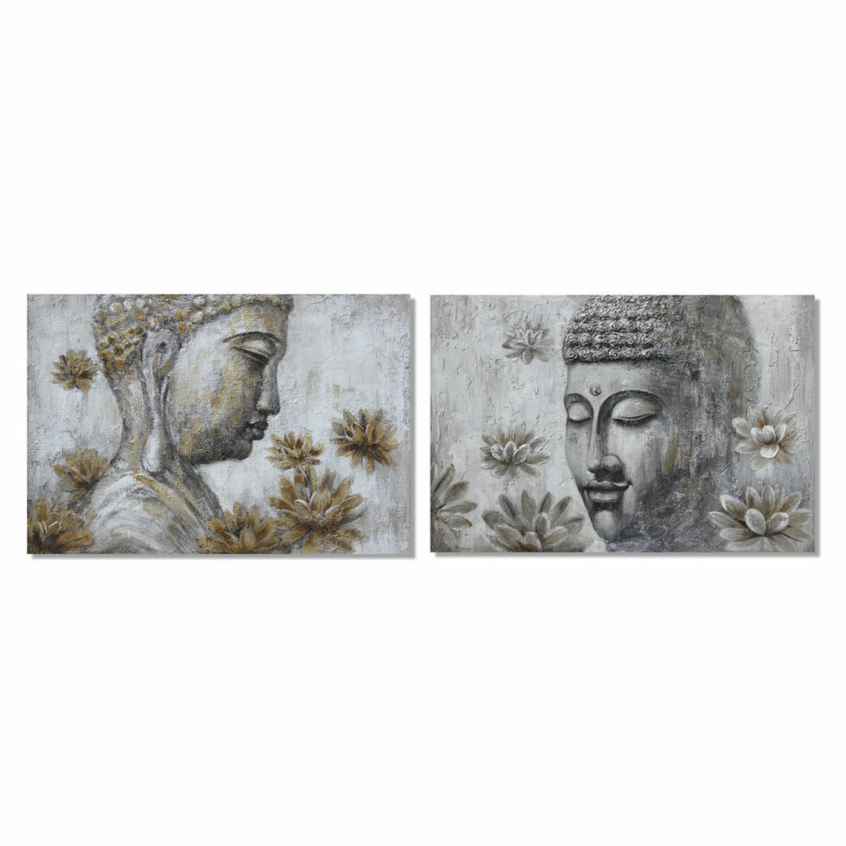 Tablou DKD Home Decor Buda (2 pcs) (120 x 2.8 x 80 cm)