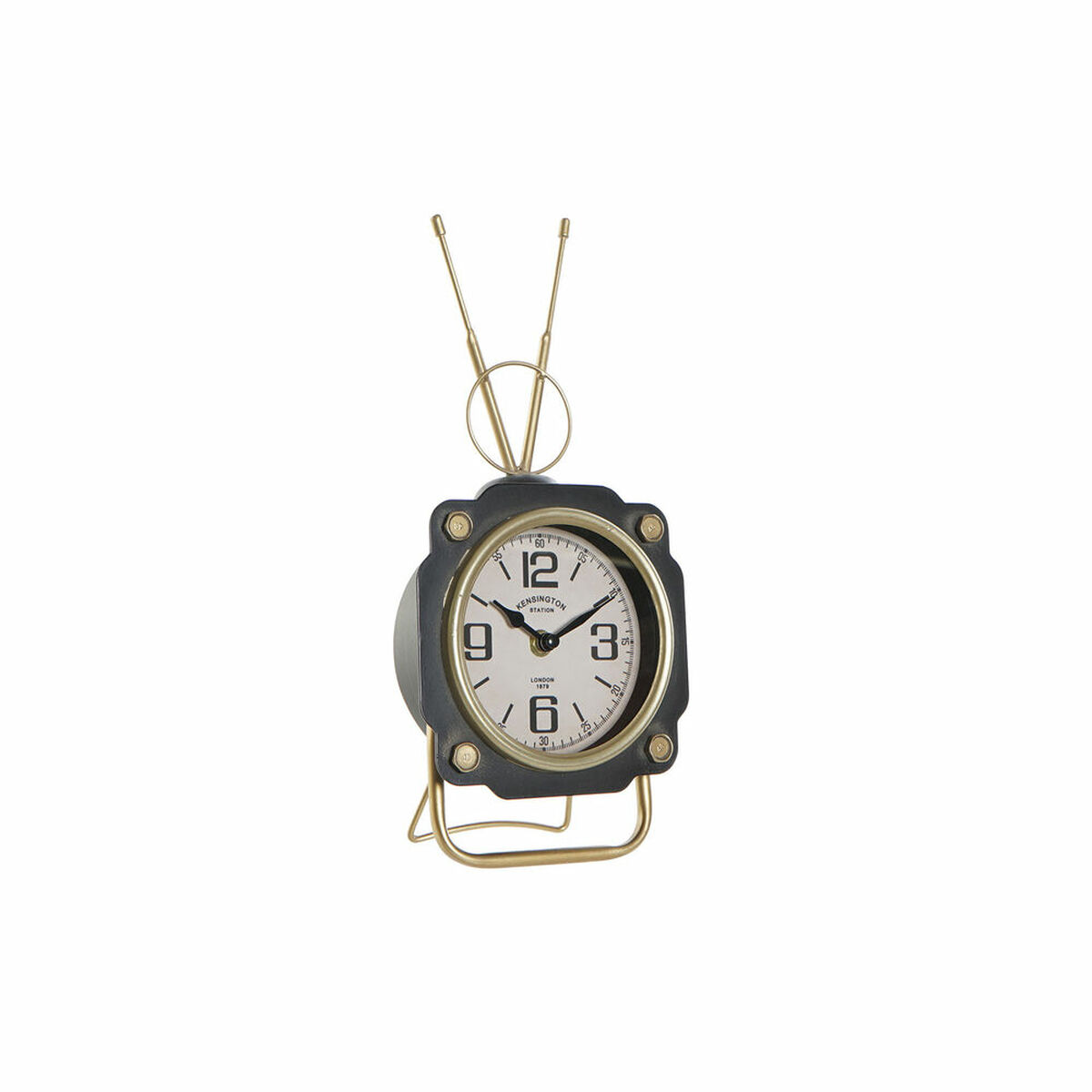 Stolní hodiny DKD Home Decor Geam Negru Auriu* Fier (15.5 x 8.5 x 32 cm)