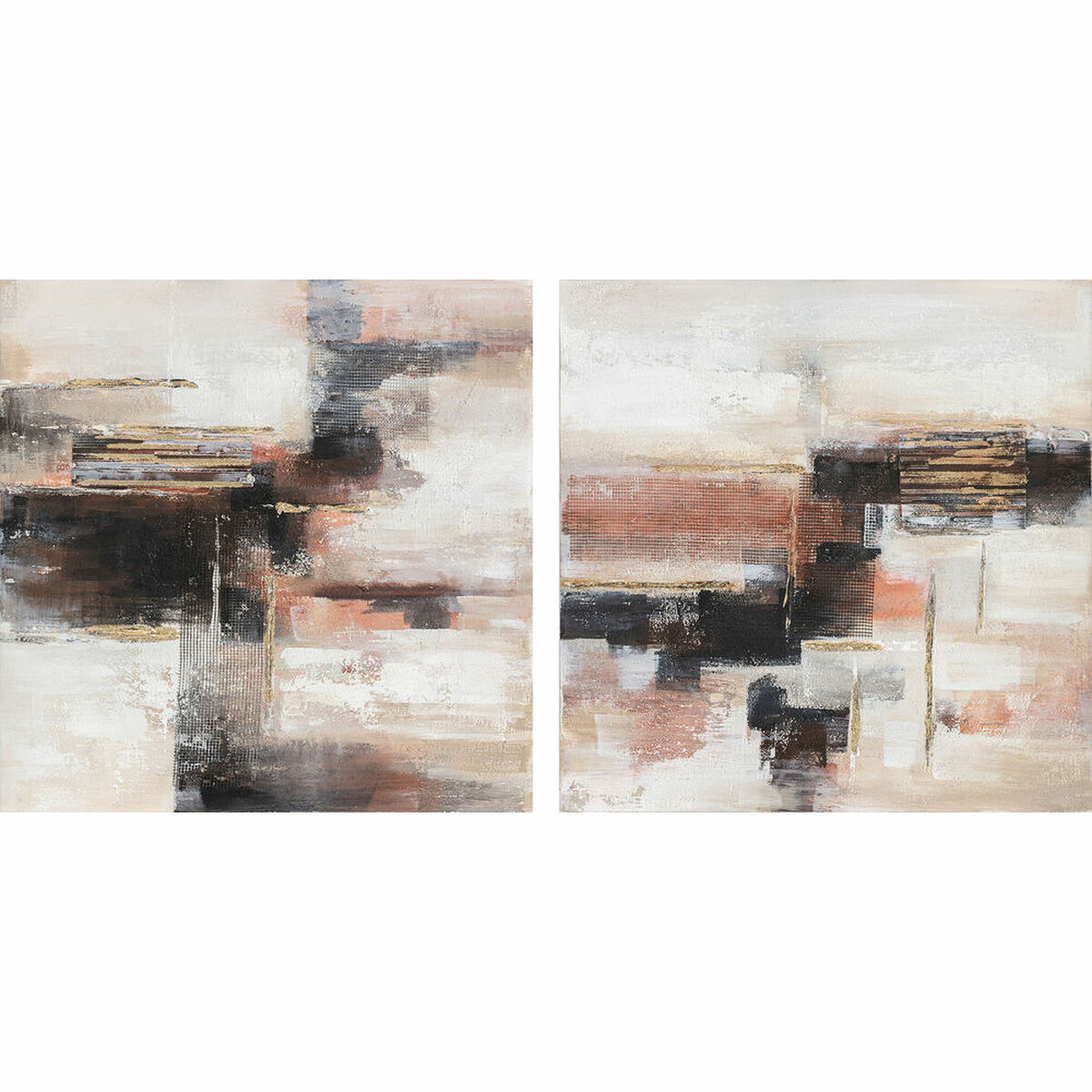 Tablou DKD Home Decor Abstract (90 x 2.4 x 90 cm) (2 pcs)