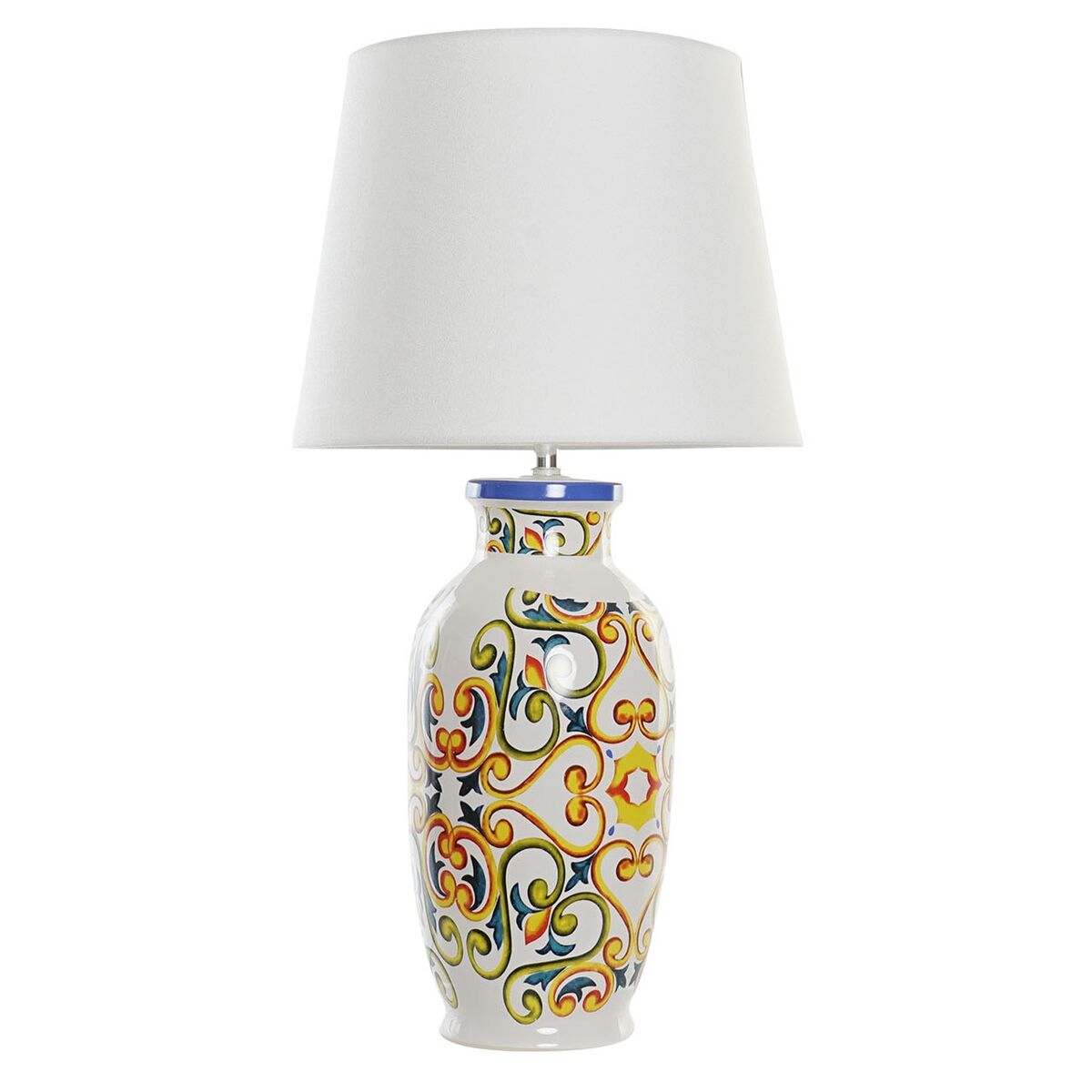 Lampă de masă DKD Home Decor Ceramică Lin Alb (34 x 34 x 67 cm)