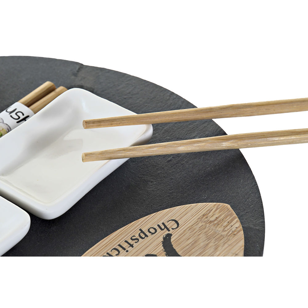 Set de Sushi DKD Home Decor Ceramică Slate Bambus (9 pcs)