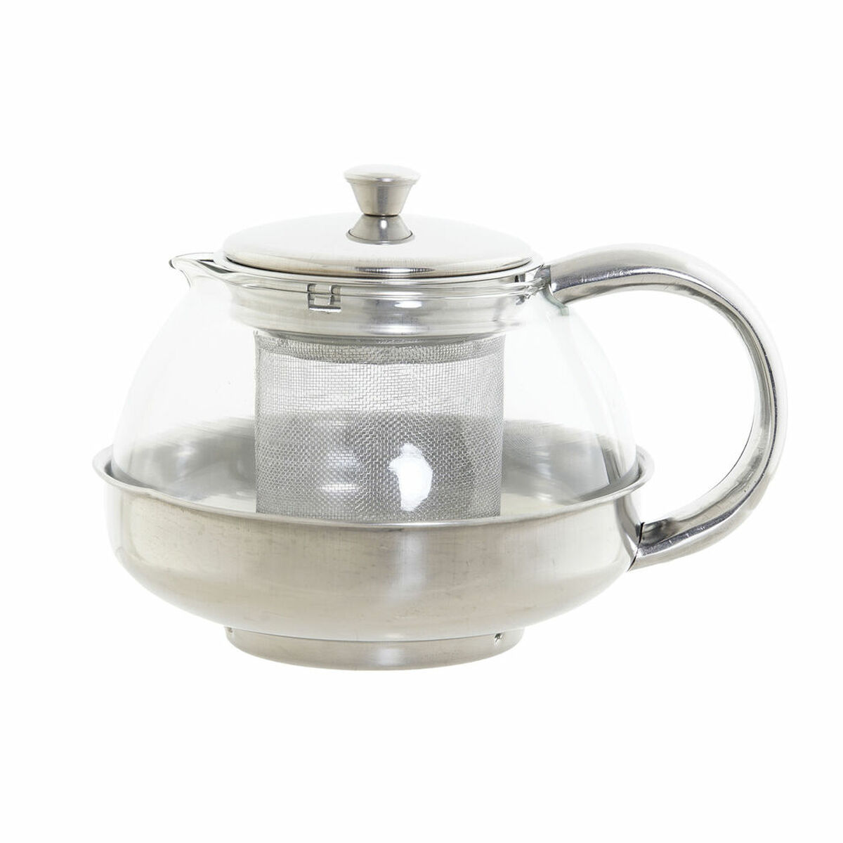 Konvice na čaj DKD Home Decor Geam Oțel inoxidabil Argintiu (600 ml)