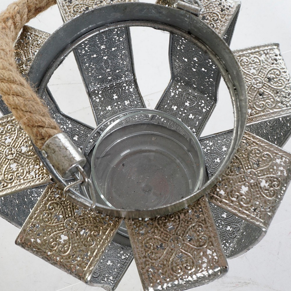 Candelabru DKD Home Decor Argintiu Metal Въже (21 x 21 x 22 cm)