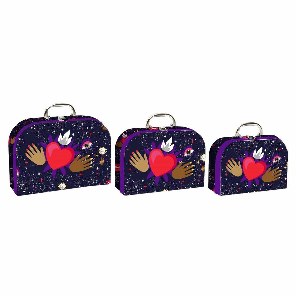 Set de Cutii Decorative DKD Home Decor Metal Carton (3 pcs) (28 x 9.5 x 20 cm)