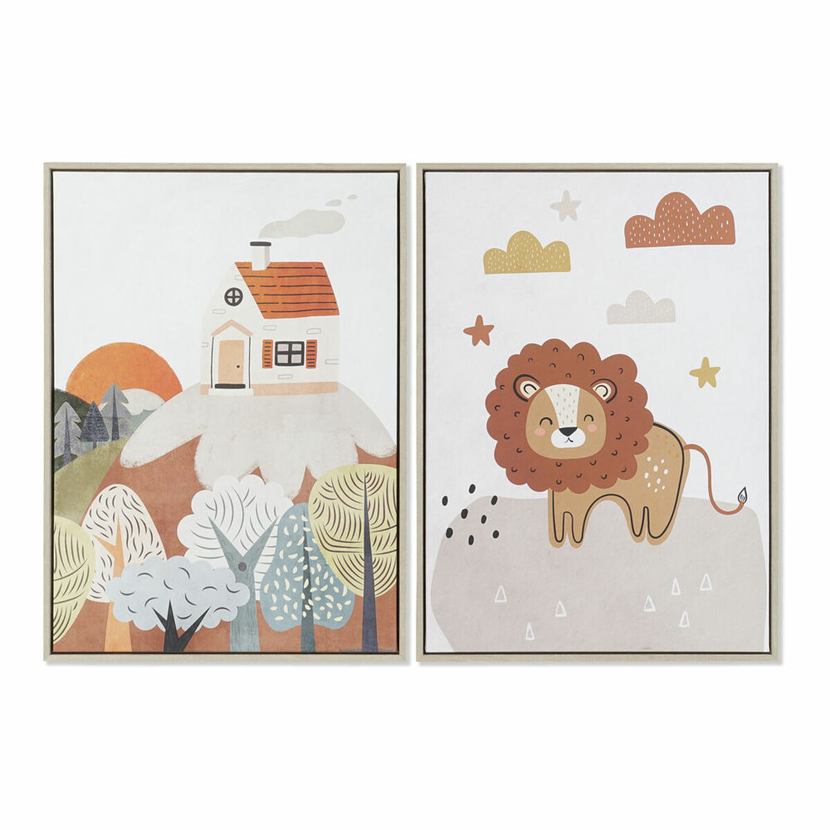 Tablou DKD Home Decor Infantil (53 x 4,5 x 73 cm) (2 Unități)