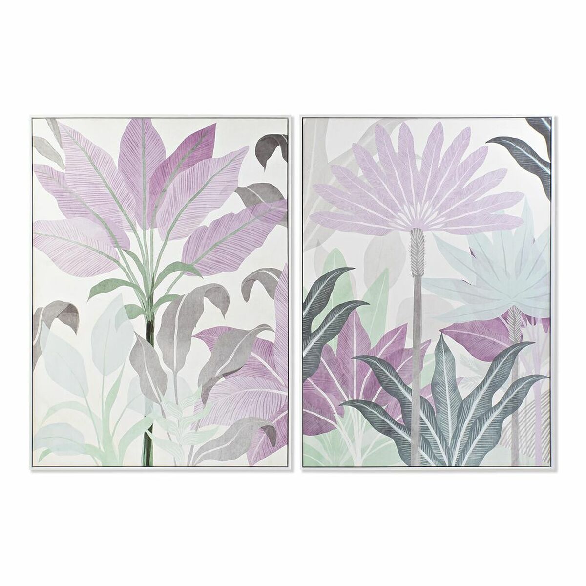 Tablou DKD Home Decor Tropical (103,5 x 4,5 x 144 cm) (2 Unități)