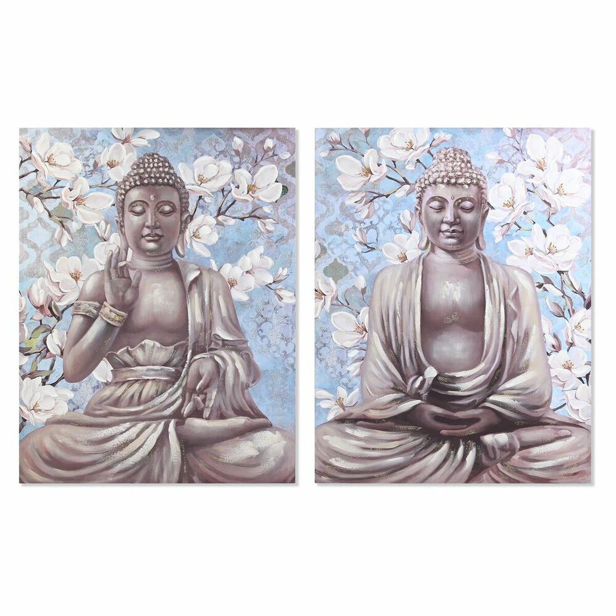 Tablou DKD Home Decor Buda Oriental (90 x 3 x 120 cm) (2 Unități)
