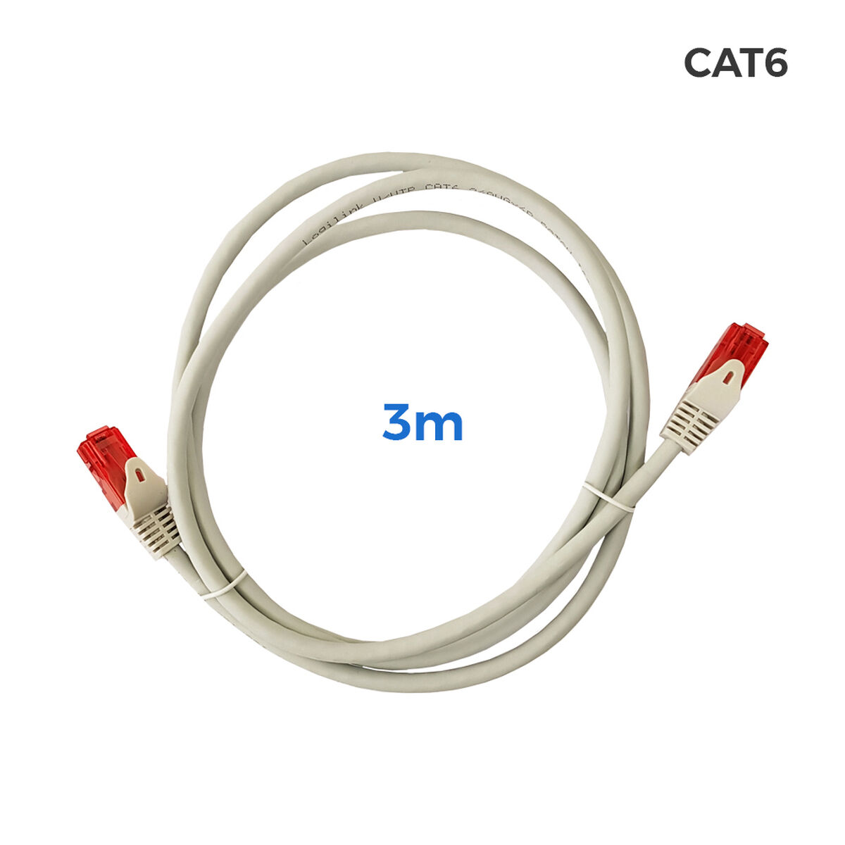 Cablu de Rețea Rigid UTP Categoria 6 EDM 3 m Gri