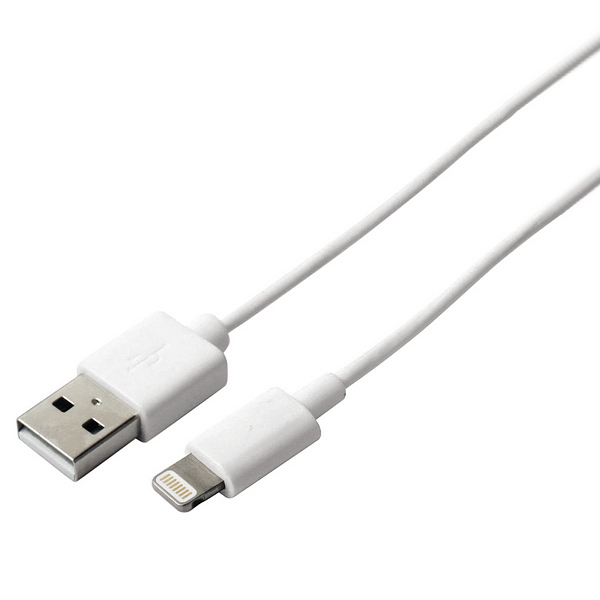 Cablu de Date/Încărcare cu USB KSIX Lightning 1 m iPhone 7 iPod iPad Alb