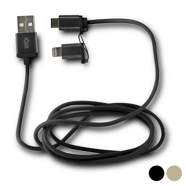 Cablu USB la Micro USB și Lightning - Culoare Auriu
