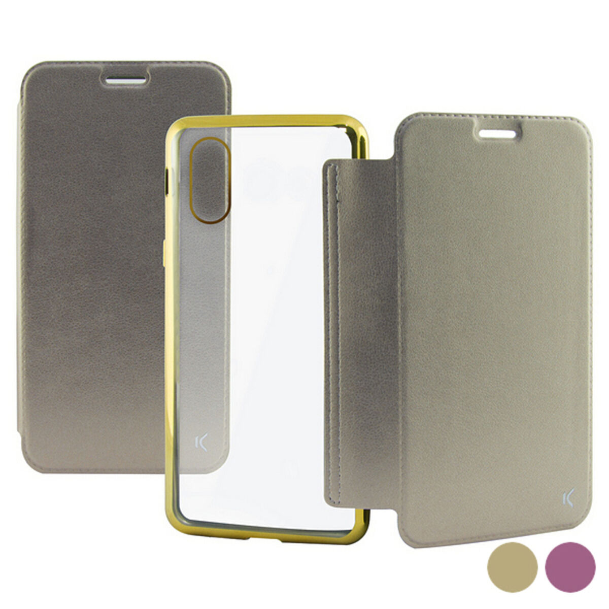 Folio Mobile Phone Case Iphone X/xs - Culoare Auriu