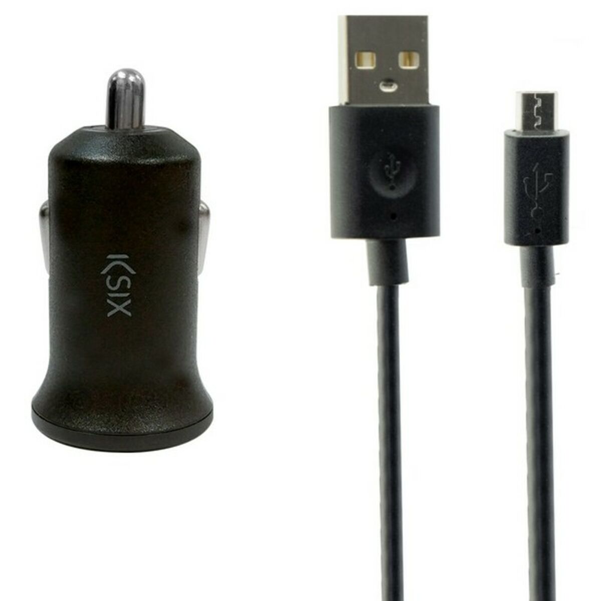 Încărcător de Perete + Cablu Micro USB KSIX 2A Negru
