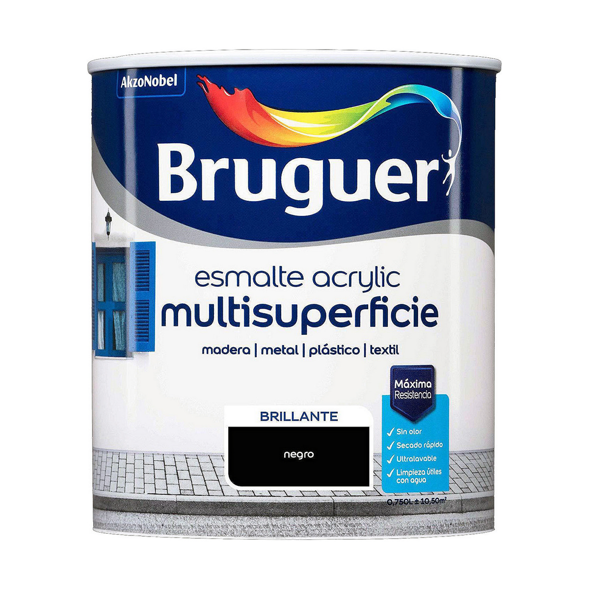 Vopsea acrilică Bruguer Negru (750 ml)