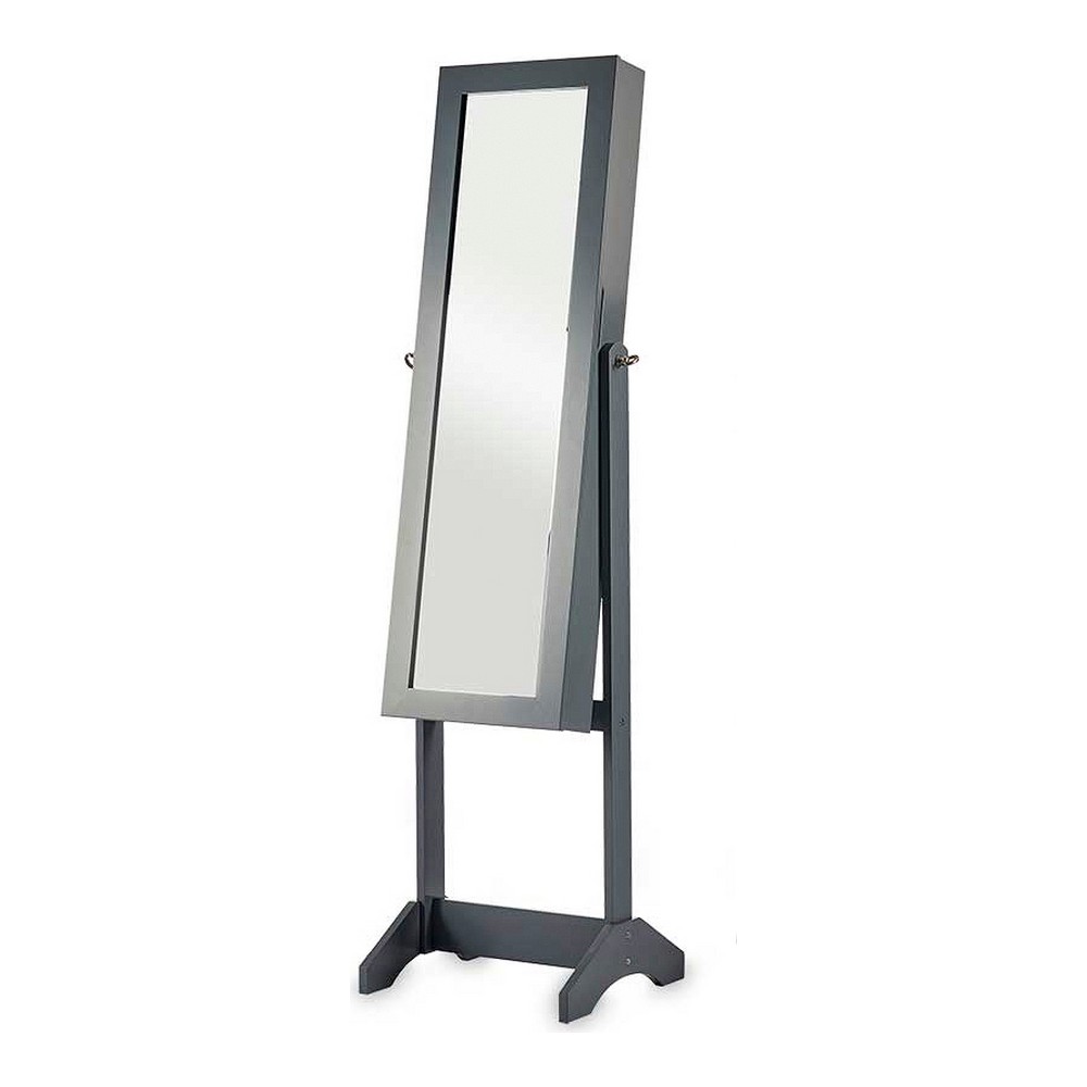 Oglindă Suport de Bijuterii cu Picior Gri Lemn MDF (36 x 140 x 36,5 cm)