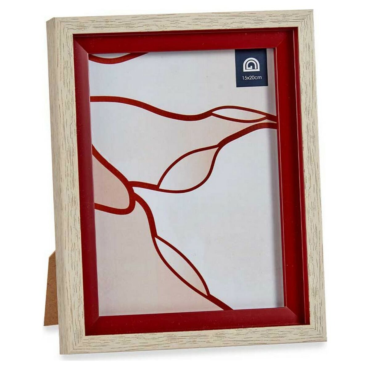 Ramă Foto Roșu Maro Geam Lemn Plastic (18,8 x 2 x 24 cm)