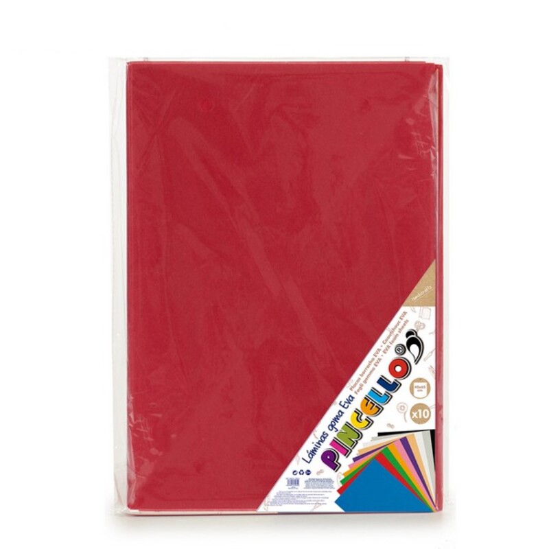 Hârtie Roșu Cauciuc Eva 10 (65 x 0,2 x 45 cm) (10 Piese)