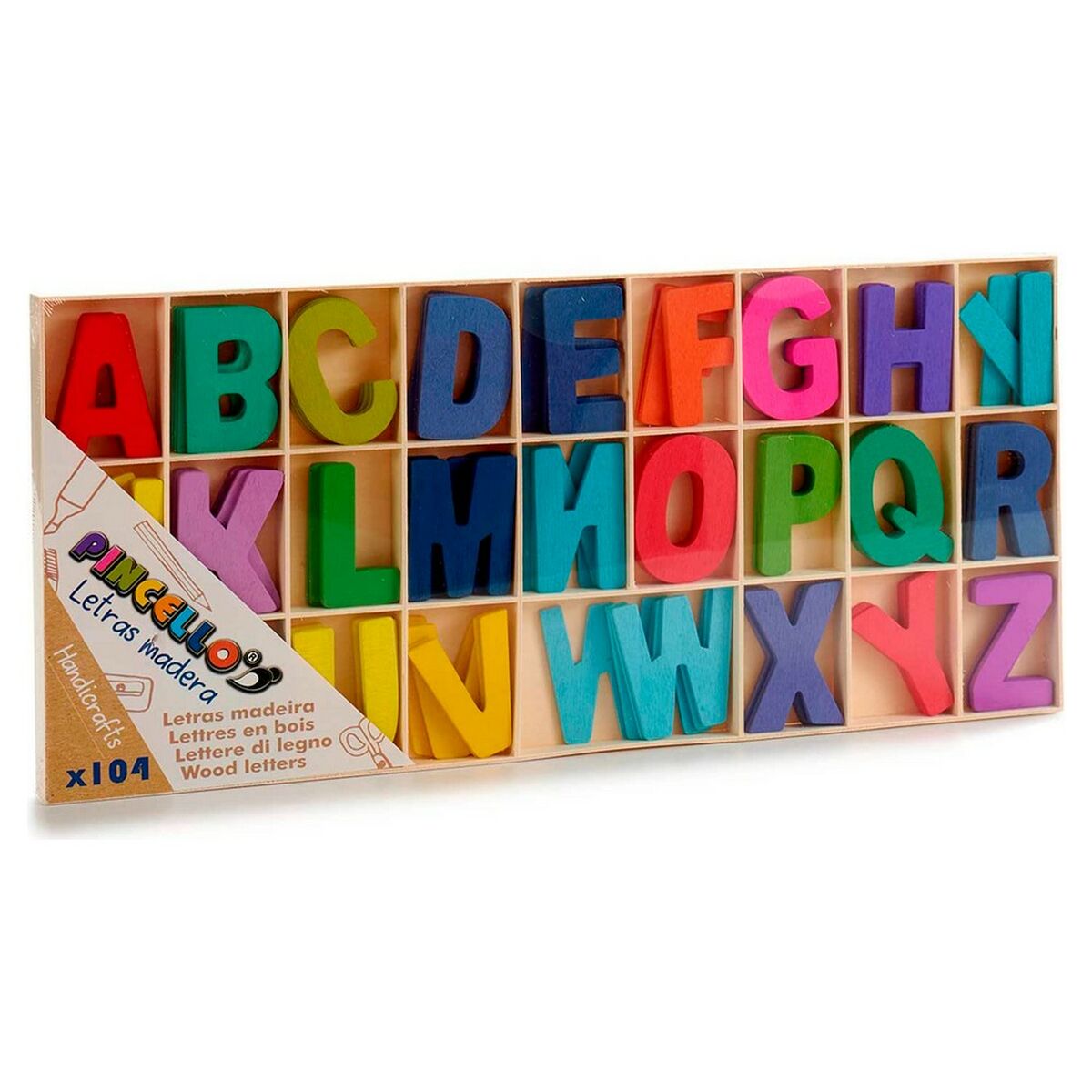 Joc Educativ Lemn (1,5 x 18 x 41 cm) (104 Piese)