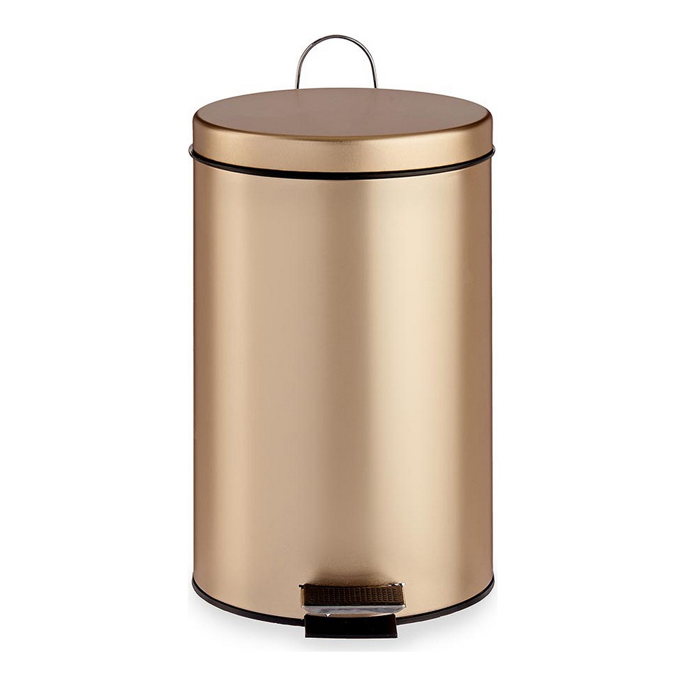 Coș de gunoi pentru hârtie cu pedală Auriu* Metal Plastic 7 L (20,5 x 30,5 x 26 cm)