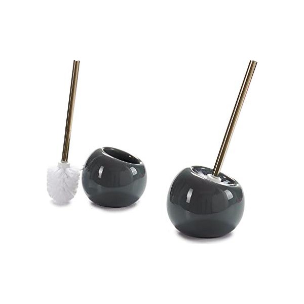 Perie pentru toaletă (15 x 32,5 x 15 cm) Ceramică - Culoare Negru