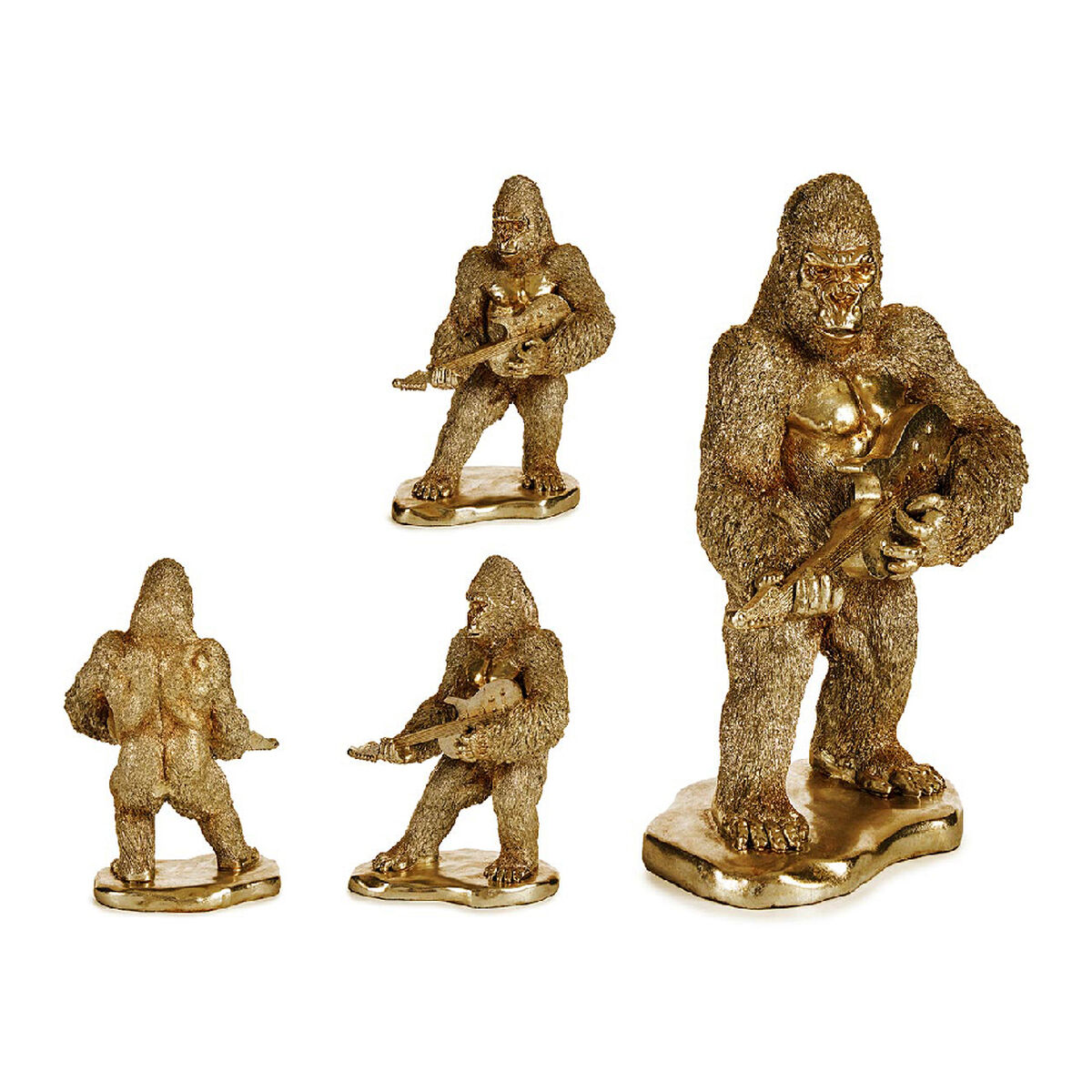 Figură Decorativă Gorilă Auriu* Rășină (16 x 39 x 27 cm)