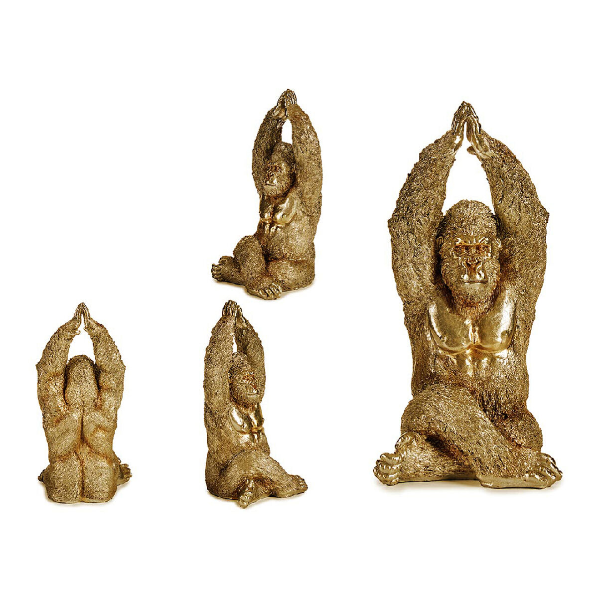 Figură Decorativă Gorilă Auriu* Rășină (17 x 36 x 19,5 cm)