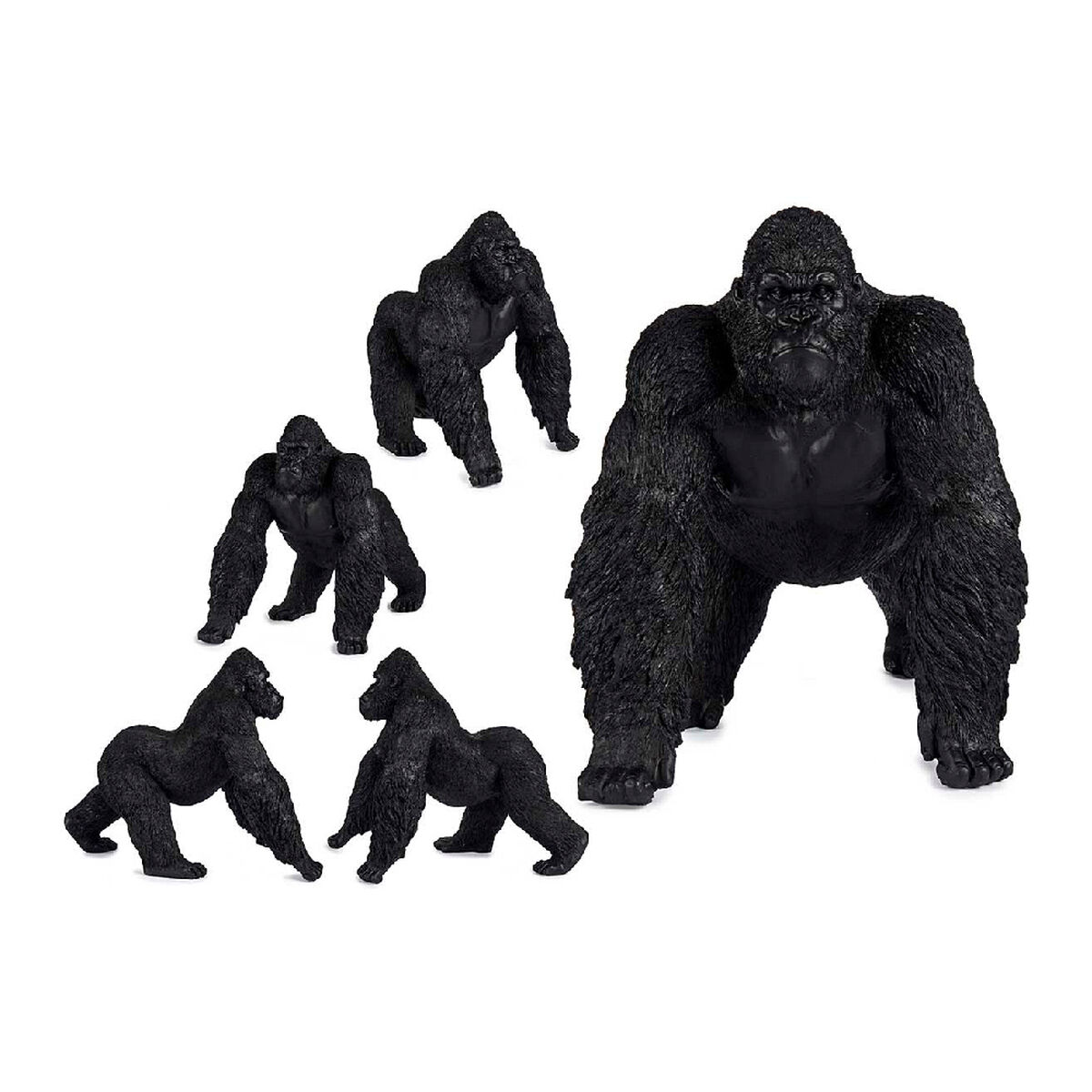 Figură Decorativă Gorilă Negru Rășină (30 x 36 x 45 cm)
