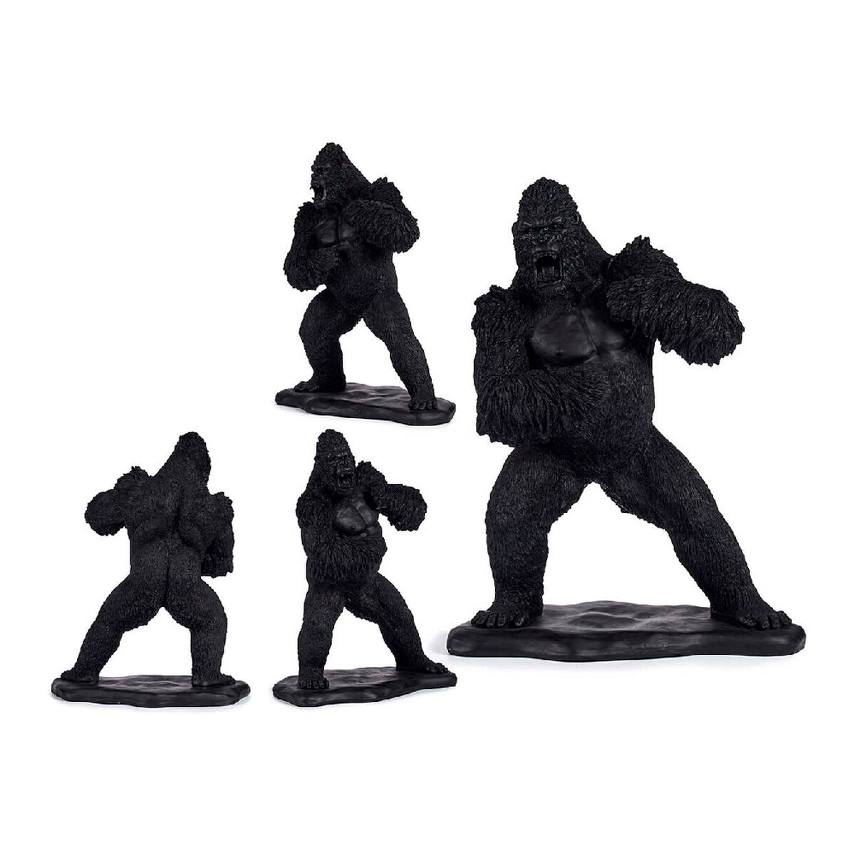 Figură Decorativă Gorilă Negru Rășină (25,5 x 56,5 x 43,5 cm)